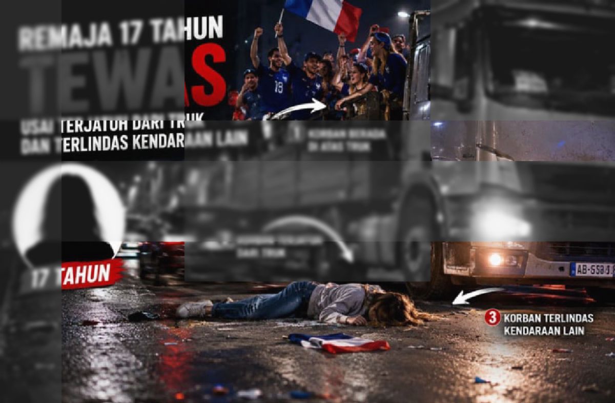 Paris — Remaja 17 Tahun Tewas Jatuh dari Truk Rayakan Kemenangan Prancis