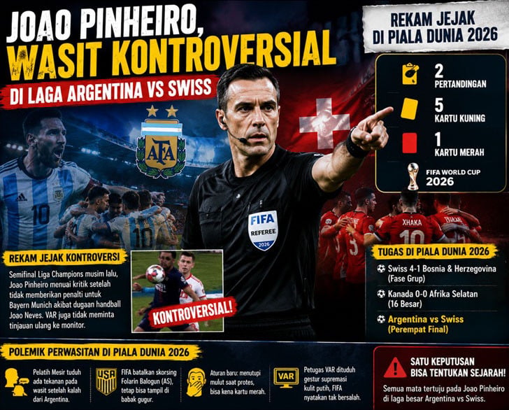 Duel Norwegia-Inggris Memanas, Argentina-Swiss Diwarnai Wasit Kontroversial